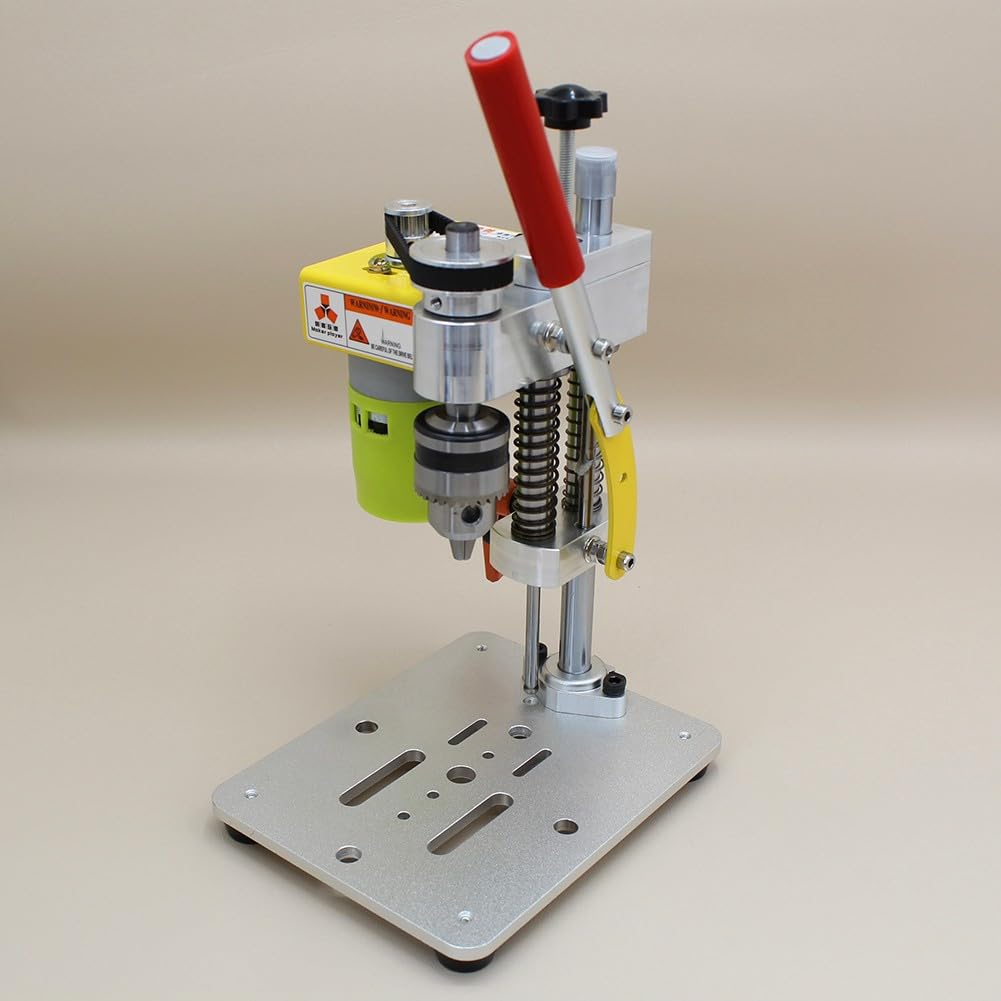 Wodsty - Mini prensa de taladro con motor 795 CC, portabrocas B10 de 0,8 a 6 mm, máquina de perforación portátil de mesa de madera, plástico y aluminio para CNC DIY