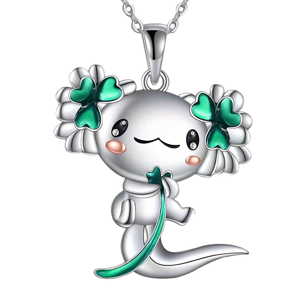 Collana Anime Con Ciondolo Axolotl E Strass - Argento, Acciaio Inossidabile, Unisex - Foto 7