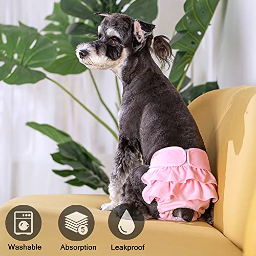 BePetMia Waschbare Windeln für Hunde, Wiederverwendbare Hundewindeln, Umweltfreundliche Damenbinden Höschen, Hygiene-Unterhose für Hunde in Hitze (S: 33-40cm, Schwarz)