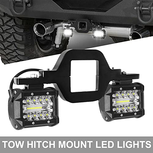 Hitch LED Lights,EBESTauto 4 Inch LED Work Light Pods with 2.5 Inch Towing Hitch Mount Brackets for Truck Trailer SUV Pickup Fit Dual Led Off-Road Driving Hitch Light bar