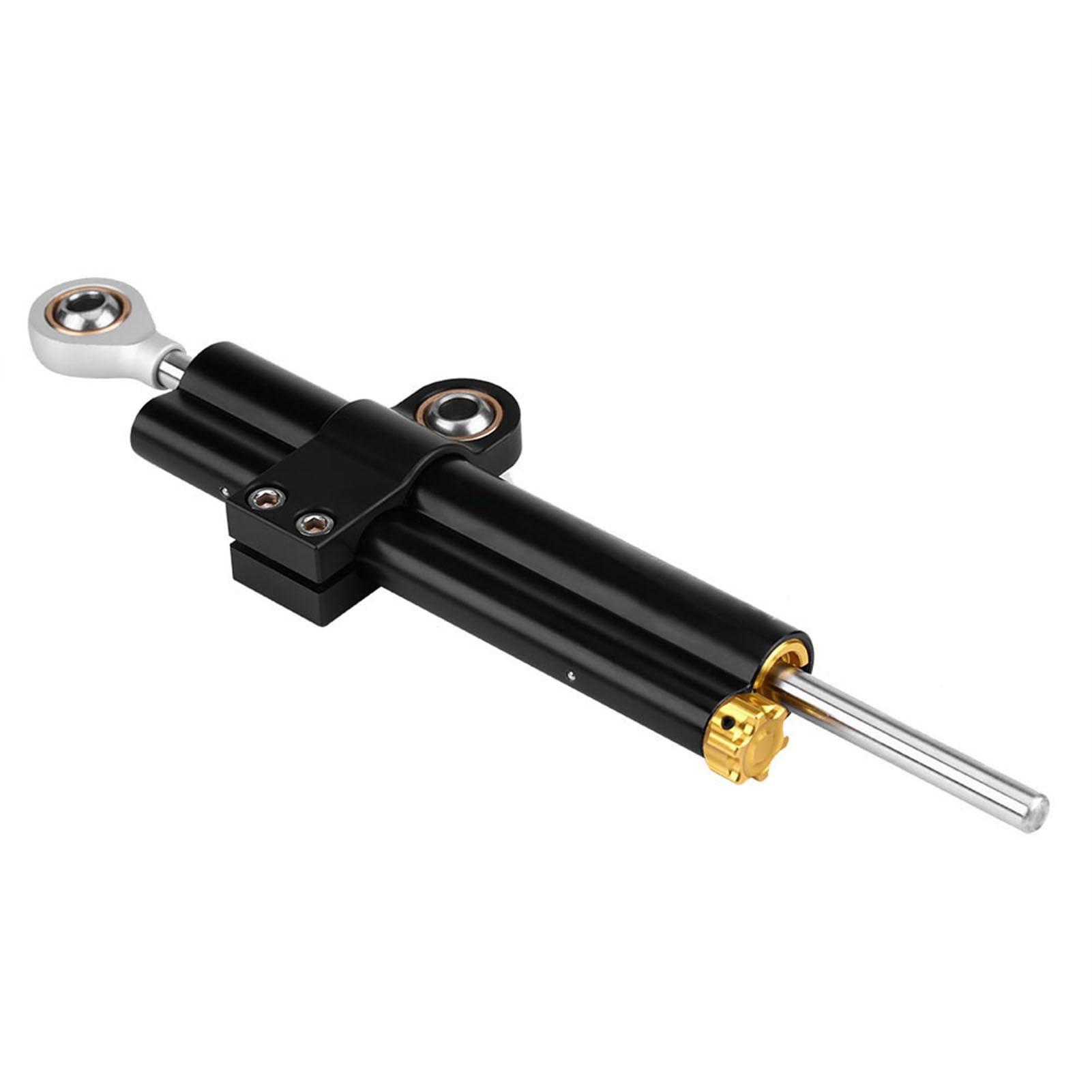 POENVFPO Amortyzator Układu Kierowniczego Aluminiowy CNC Stabilizator Układu Kierowniczego Motocykla Czarny Regulowany Opór ze Wspornikiem Montażowym Lekki, Pasujący do Zawodników Sport Touring