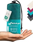 Fit-Flip Sábana Saco de Dormir Ultraligero, Forro de Saco de Dormir de Microfibra con Compartimiento de Almohada añadido, Saco sábana (Color: Turquesa)