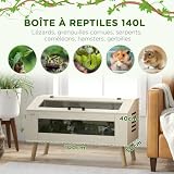 PawHut terrarium bois 140 L, 100 x 50 x 60 cm, 10 aérations photo 3