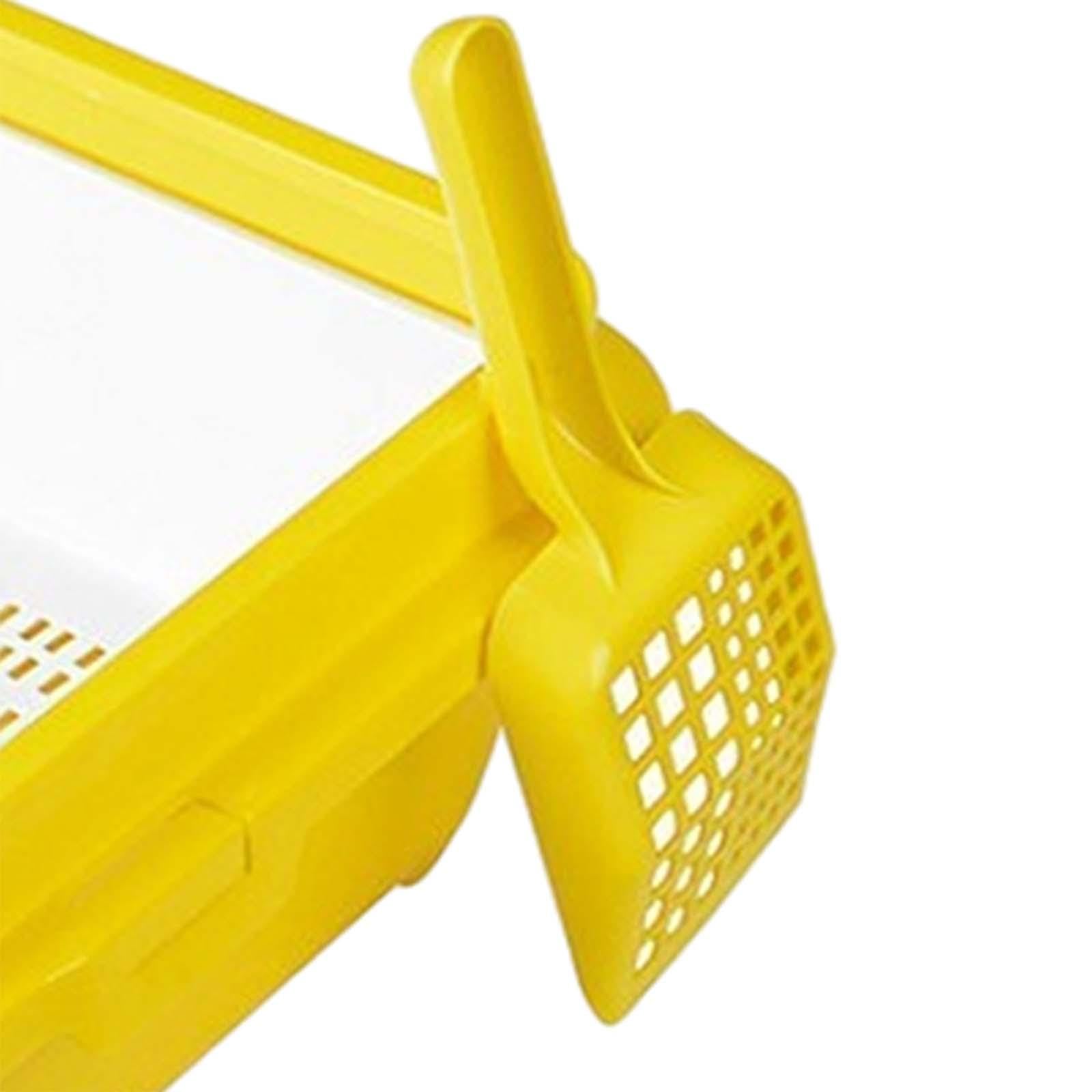 kuweta, Kuweta dla kota Otwarta kuweta Odporna na zachlapania piaskownica Kotek Nocnik Toaleta z wysokimi ściankami wszystkie rodzaje żwirku kotów(Yellow)