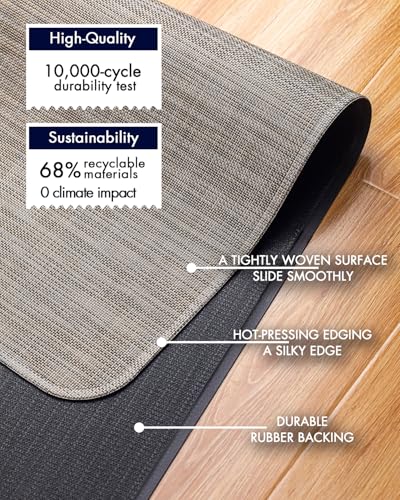 Image of Baroyal Office Chair Mat for Hardwood Floor Under Desk Computer Rolling Chair Mat for Wood /Tile Floor Non-Slip Heavy Duty Desk Rug PVC Plastic Hard Floor Protector 36 inch x 48 inch (Soapstone)