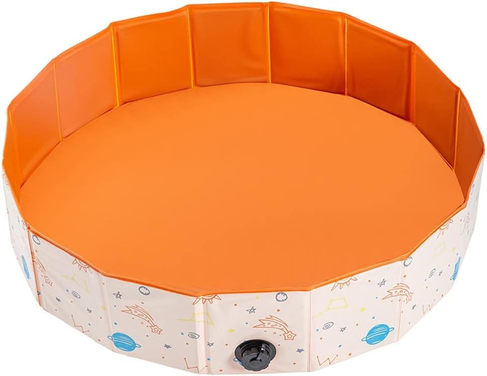 Dog Pool Foldable, Kiddie Pool Hard Plastic For Pets, Multifunctional Wading Pool, Dog Swimming Pool Portable Baths For Large Dogs, Outdoor Portable Bathtub For Puppy ( Color : /Orange , Size : 80*20