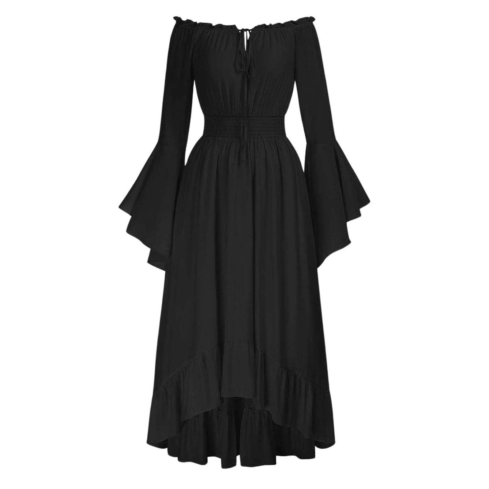 MaNMaNing Middeleeuwse jurk voor dames, carnaval, dames, kostuum, prinses, volwassenen, kostuum, middeleeuws, piraten, Vikingjurk, Viking, Victoriaans, steampunk, gothic, cosplay, De zwarte, XXL