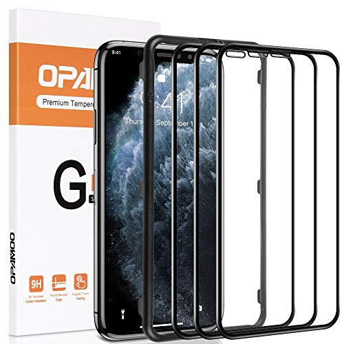 opamoo Protetor de ecrã para iPhone 11 Pro, [3 pacotes] iPhone XS vidro temperado cobertura completa com moldura de alinhamento 9H sem bolhas vidro temperado para iPhone 11 Pro/XS / X temperado - 5,8"