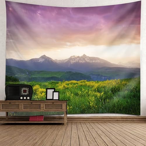 Tapisserie décoration murale 240x220cm paysage de montagnes pour art de chambre d'adolescent