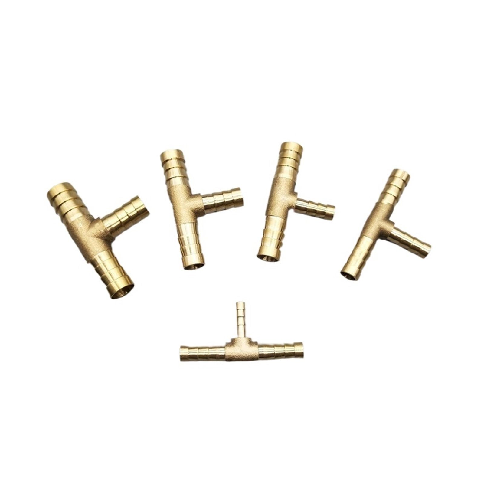 AARTERZZA 1pc 4mm 5mm 6mm 8mm 10mm 12mm 14mm 16mm Tee Type Reducing Hose Barb Brass Barbed Tube Pipe Fitting Reducer Coupler Connector Adapter(14-10-14mm OD)