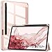 Price comparison product image MoKo Case Fits Samsung Galaxy Tab S8 + 12.4 2022 (SM-X800/X806) / Tab S7 FE 12.4-Inch 2021 / Tab S7 Plus 12.4 2020 with S-Pen Holder, Transparent Back Tablet Cover with Auto-Wake, Rose Gold