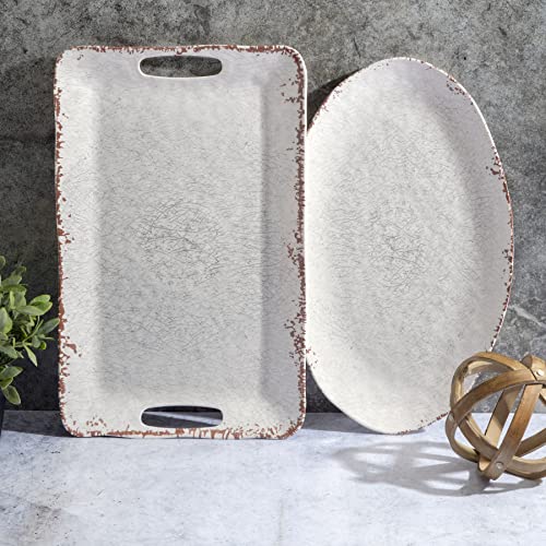 Gibson Home 135401.02 Mauna Melamine 2 Piece 18.7'' & 18'' Serving Tray Set thumb #2