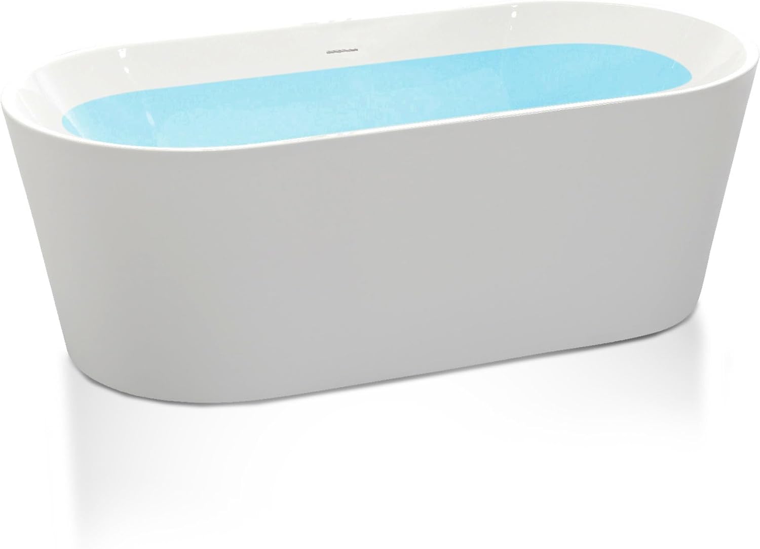 ANZZI Freestanding Acrylic Glossy White Deep Soaker Tub - 59