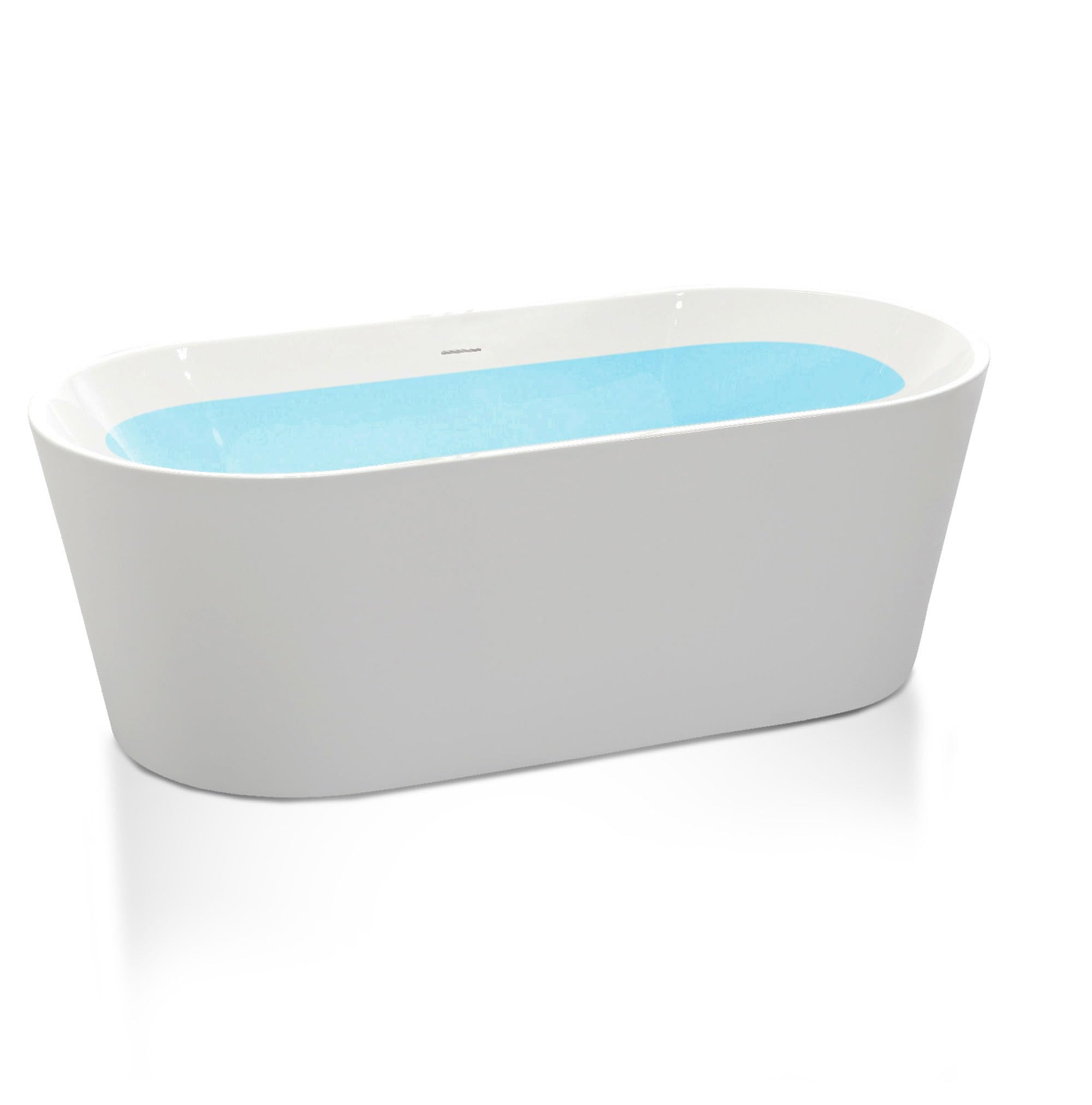 ANZZI 55 Inch Acrylic Freestanding Bathtub In Glossy White | Chand