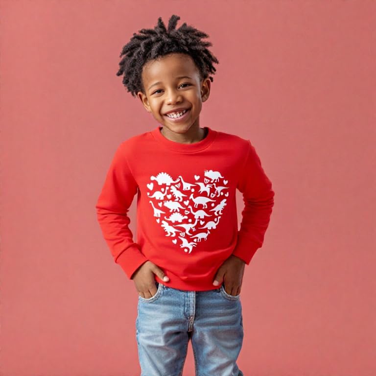 HH Family Boys Valentines Day Sweatshirt for Boy Dinosaur, Heart, Video Game Pullover Shirt for Kids Clothing - Image 3