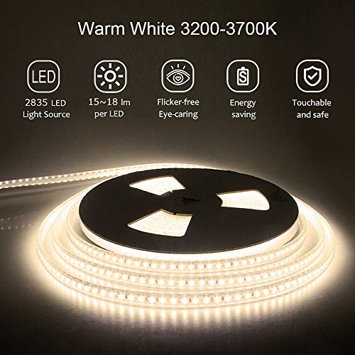 Image of One94Store LED Strip Light 2835 Cove Ligh 5 Meter Strip Light Fall Ceiling Light for Diwali, Chritmas Decoration with Adaptor /Driver Warm White (Pack of 1,120 LED /Meter)