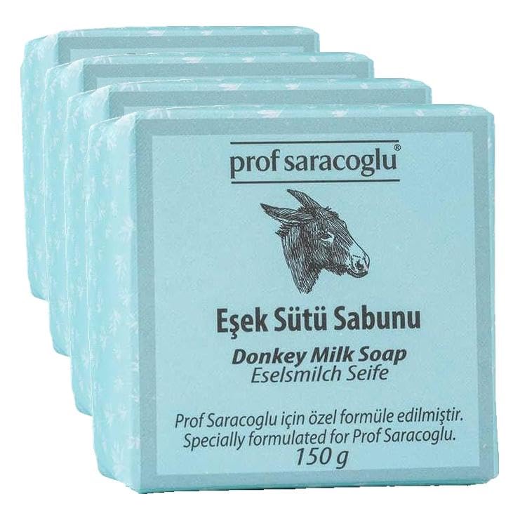 Prof Saracoglu Eşek Sütlü Katı Sabun 150g (4 paketi)