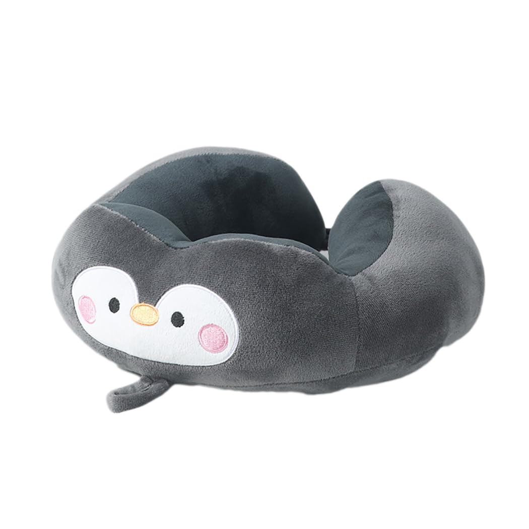 Maibar Travel Pillow Animal Cartoon Neck Pillow for Airplanes Traveling Pillow for Car (Grey Penguin)