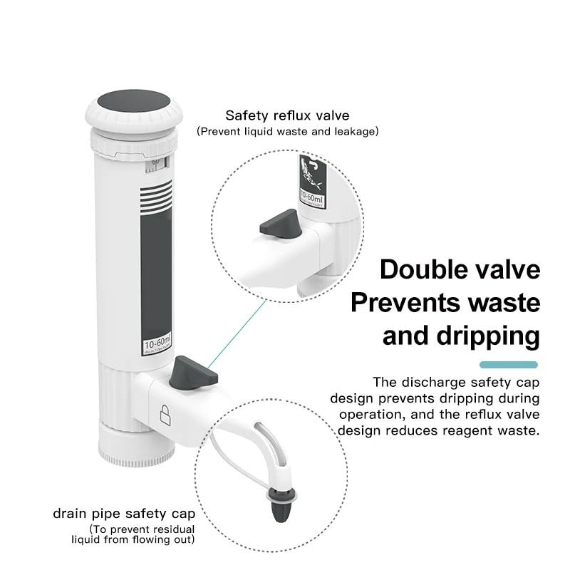 Bottle Top Dispenser Adjustable Quantitative Laboratory Dispenser Autoclavable Lab Equipment(5-30ml)