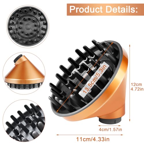 KiimSin Diffuser Attachments for Dyson Airwrap Styler, Diffuser Nozzle Convertible for Airwrap Styler into a Hair Dryer -Gold - Image 5