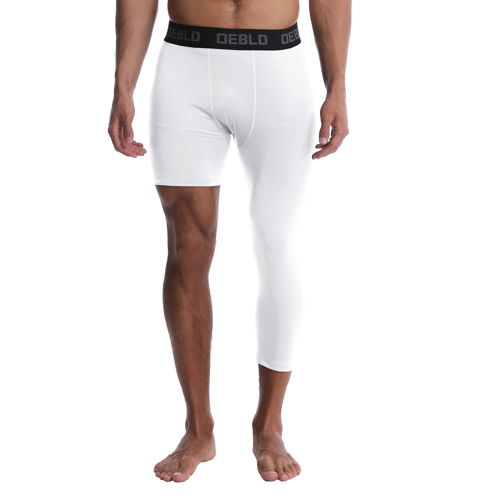 OEBLD Single Leg 3/4 Compression Tights, Unisex Sports Compression Pants, Basketball Leg Sleeves