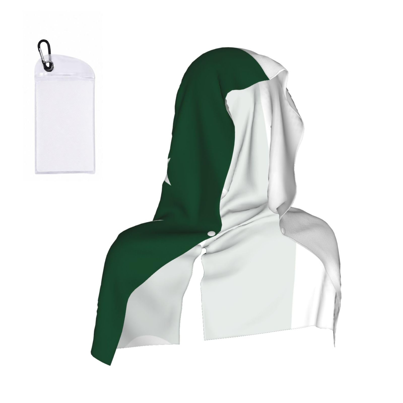 CNTDBU Flag of Pakistan Cooling Towel Hooded-Instant Chill Neck Cover for Sports, UV Cooling Rag for Running Gym