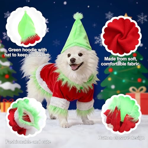 Disfraz de Perro Navidad Yoption Verde Talla XXL miniatura 3