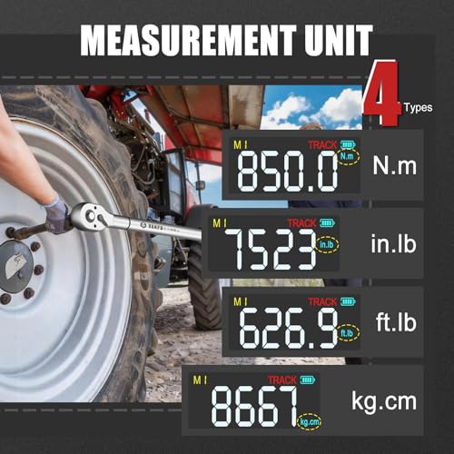 Image of VANPO Digital Torque Wrench 3 /4-Inch 31-627 ft-lb for Heavy Equipment | ±2% Accuracy, Electronic Torque Wrench with LED, Buzzer, Vibration Alert for Heavy Truck, Industrial Equipment & Agricultural