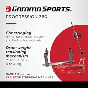 Gamma sports stringing machines progression 200 360 degree rotation tabletop racquet stringer machine drop weight tennis racquetball squash and badminton rackets stringing tools included  urban country home decor