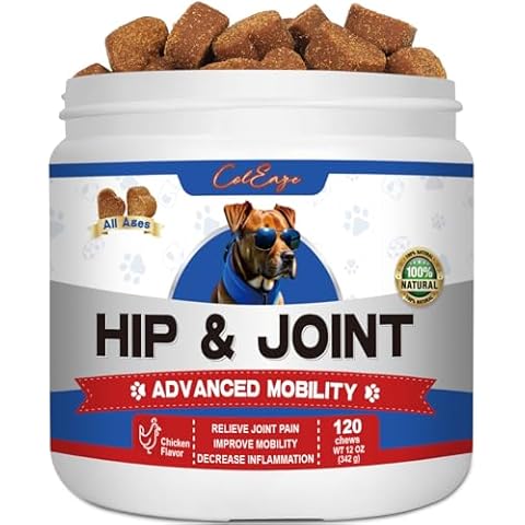 ColEaze Joint Supplement for Dogs Glucosamine Chondroitin for Dogs Joint Pain Relief MSM - Advanced Mobility Chews Reduce Inflammation, Hip & Joint Care - Chicken Flavor - 120 Ct Cover