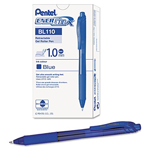 Bolígrafos Pentel EnerGel-X Retráctil Azul 1 mm 12 un miniatura 1