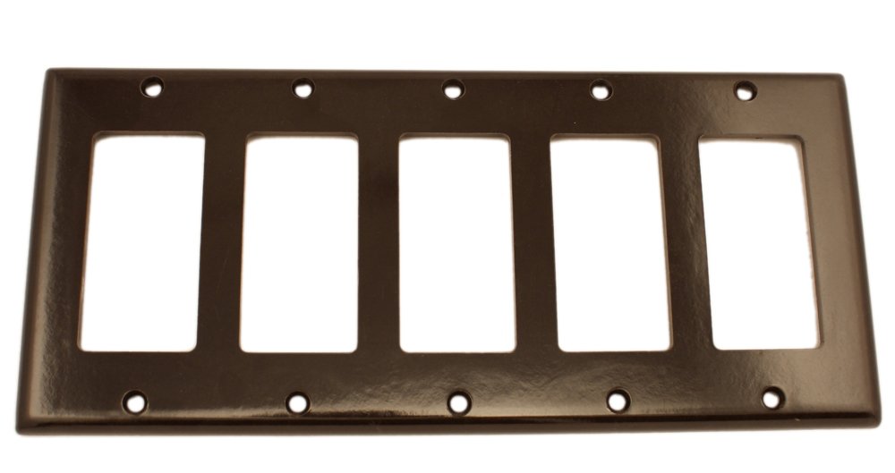 Placa de pared quíntuple Leviton 80423 para dispositivo Decora GFCI termoestable marrón estándar