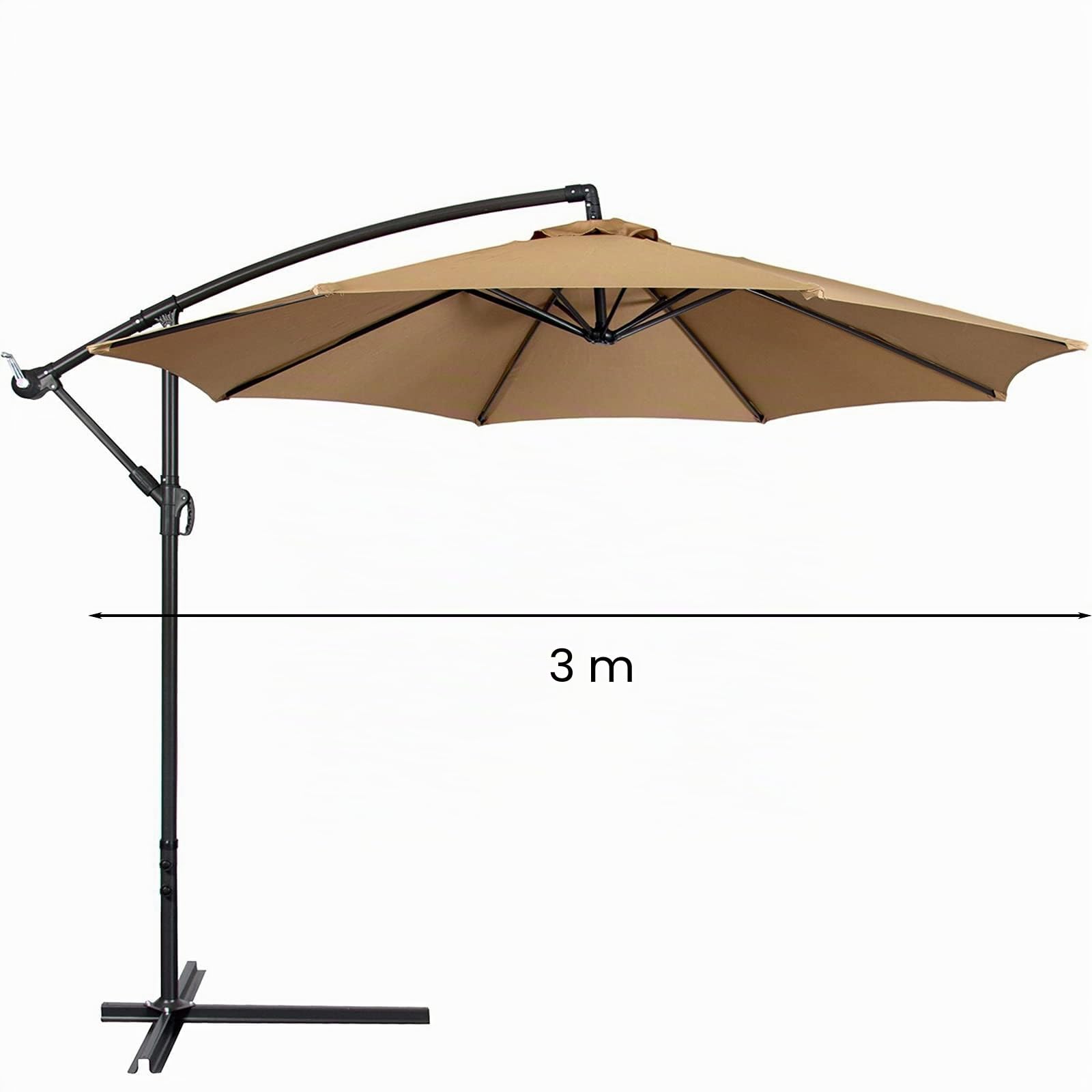 Toile de rechange pour parasol d'extérieur à 8 baleines pour jardin, terrasse, cour, plage, piscine, marché (auvent uniquement)