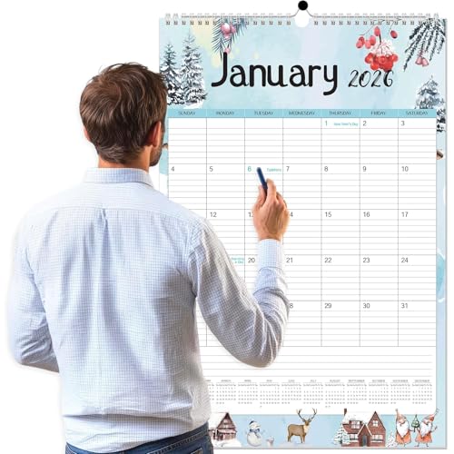 GuassLee Extra Large Wall Calendar 2026,36"x 24" Vertical Jumbo Hanging Wall Planner, 24-Month Aesthetic Large Calendar Jan. 2026 to Dec. 2027 with Thick Paper Watercolor Design for Easy Organizing