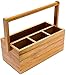 Relaxdays Schreibtischorganizer, aus Bambus, 4 Fächer, Henkel zum Tragen, Stiftehalter, HxBxT: 20 x 25 x 11,5 cm, natur