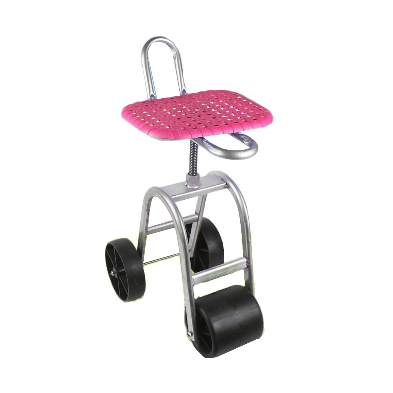 Regulowany wózek ogrodniczy, obsługuje 150 kg, wysokość 45-59 cm, pomocnik ogrodowy z 3 kołami na podwórko, patio, do prac i konserwacji trawnika