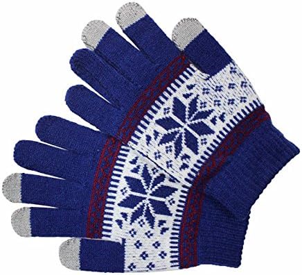 Holly Knitted Jacquard Touchscreen Gloves for Smartphones & Tablets, Small, Medium and Large
