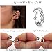 Florideco Ear Cuff Earrings Set for Women Adjustable Fake Earring Cuffs Non Piercing Earring Set Ear Jewelry Set Silver Plated