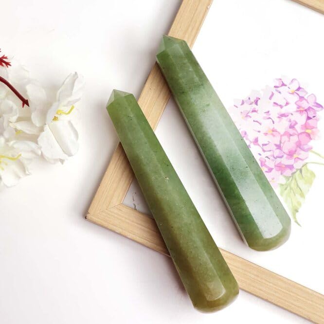 Image of Green Aventurine Crystal Wand 50-100g Natural Polished Healing Stone for Reiki, Meditation, Chakra Balancing, Energy Healing, Aura Cleansing, Massage Therapy, Feng Shui Decor & Spiritual Gift