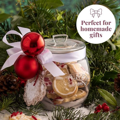 Image of Kilner Premium 2 Pcs x 850ml Universal Airtight Clear Glass Jar with Push Top Lid for Dry Food Like Grains, Spices, Pickles, Sauces | Reusable Kitchen Storage Container, Fridge Safe