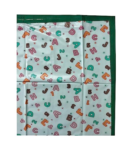 Image of EcoSoft Plastic Sheet,PVC Sheet for Kids,Rubber Sheet for Babies,Bed Wetting Protector(90 x 135 cm) (Green ABC123)