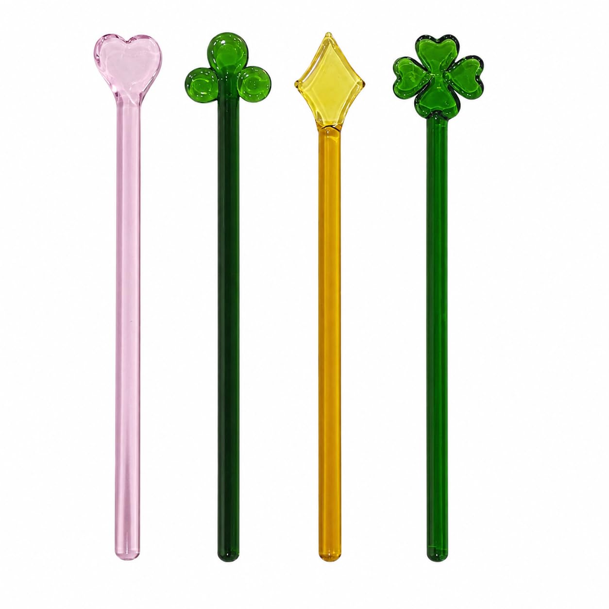 7RL Borosilicate Glass Stirrers Set o 4 Reusable Cocktail Swizzle Sticks – Premium Cute Shaped Drinking Mixing Rod for Iced Coffee, Mocktails, Juice, Tea & Hot Chocolate-image-30