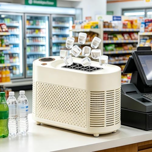 Machine à glaçons petite avec couvercle blanc pour cafés - 2