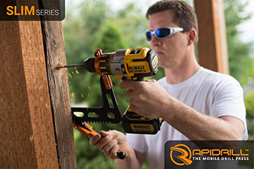 Rapidrill Slim - The Mobile Drill Press | Attaches To Most Hand Drills | Drill Faster, Easier, And Safer | Designed For Light Metals And Wood #TOP2