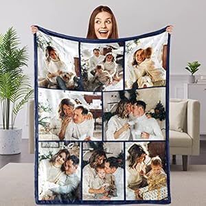 Yofair Custom Blankets with Photos Personalized Gifts for Mom Customized Flannel Blanket Christmas Mom Gifts for Women…