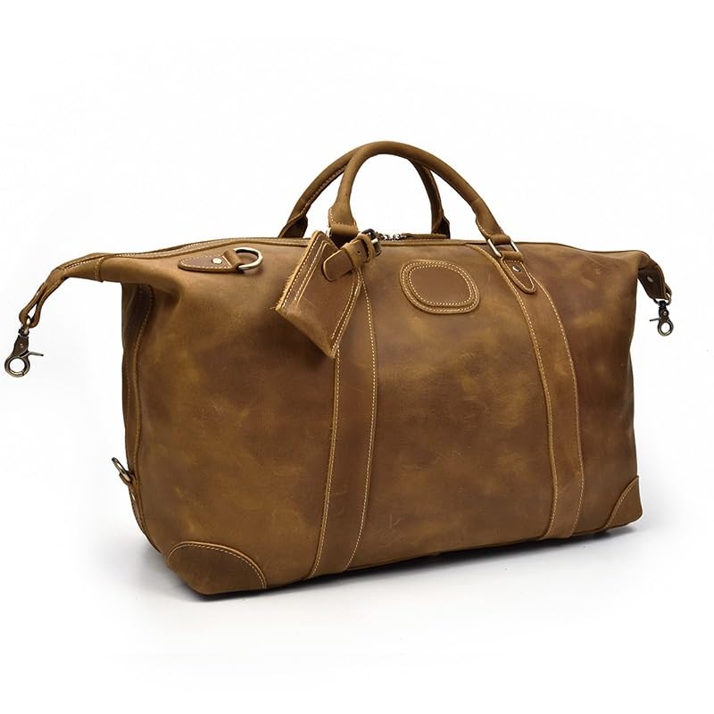 Men's Vintage Travel Bag Large Capacity Duffel Bag 20 "leather Duffel Bag Handbag Leather Fitness2