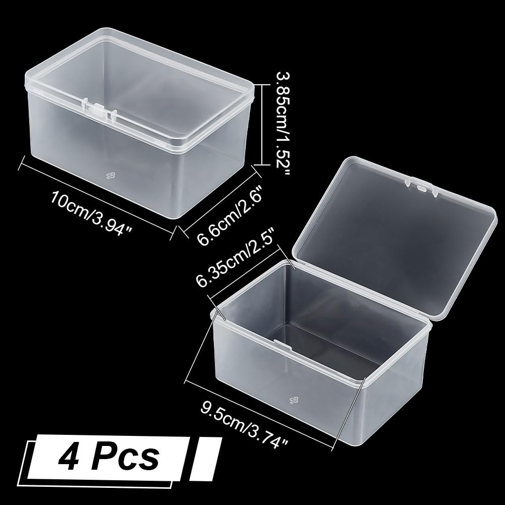 4 Scatoline Trasparenti Con Coperchio 10x6.6x3.85cm - Porta Oggetti, Perline, Gioielli - Foto 7