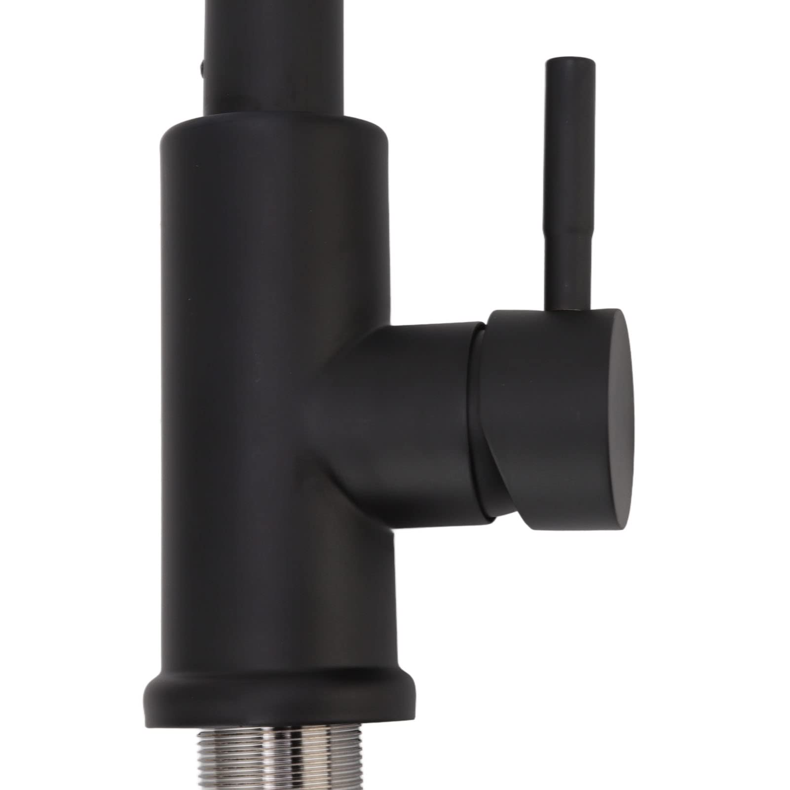 Grifo de cocina extraíble de acero inoxidable, rociador giratorio de 360 ​​grados de alto con acabado para instalación universal de fregadero, diseño moderno negro