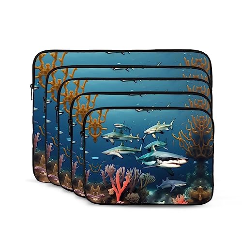 Sharks Under The Sea Laptop Sleeve Case 15 Inch Suitable For Notebook Computer Tablet Traveling Carrying Simple Case2