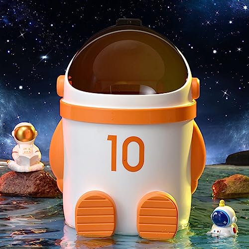 Bote de basura infantil con tapa diseño caricatura Alipis naranja miniatura 7